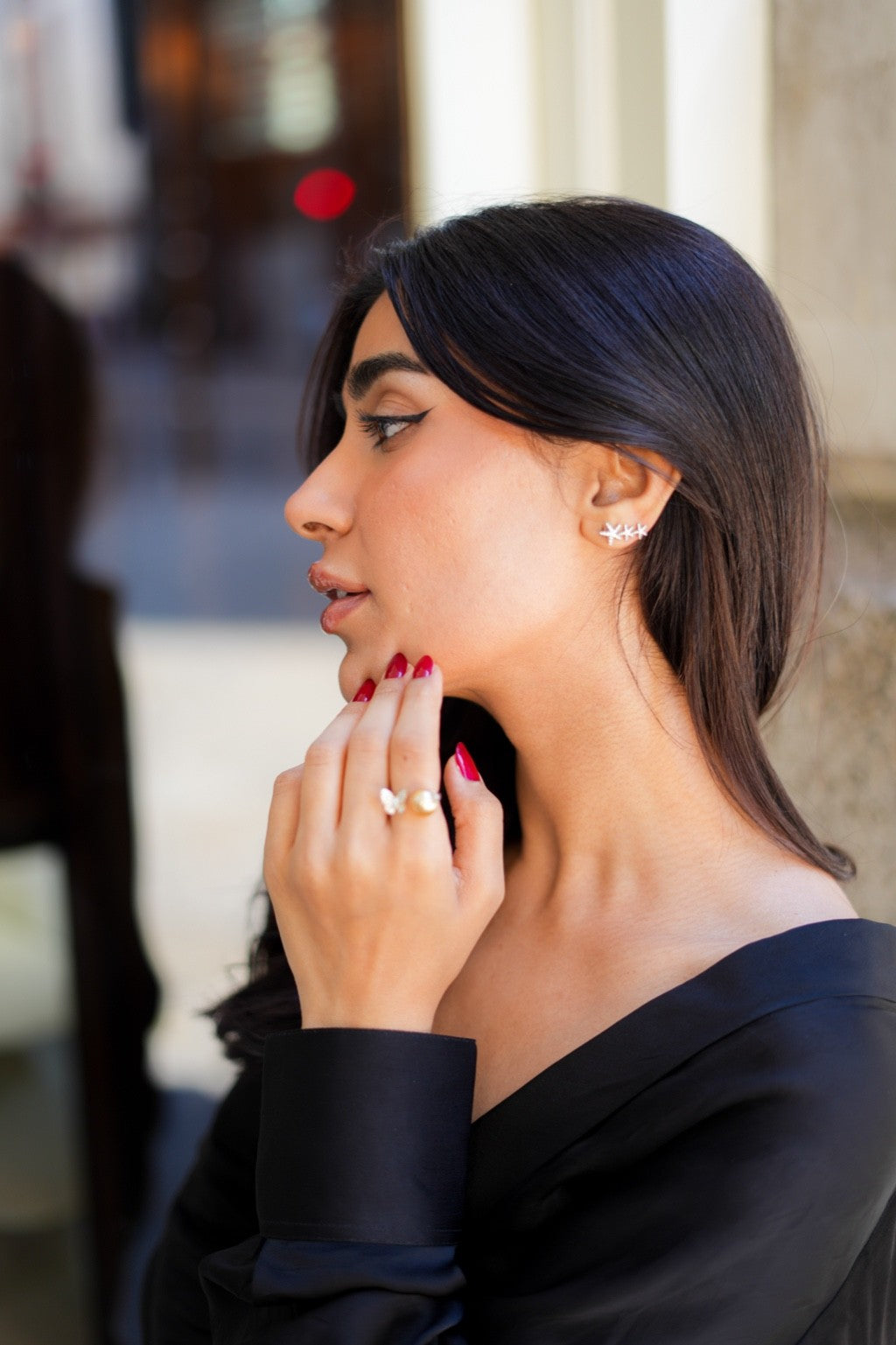 Star climber earrings