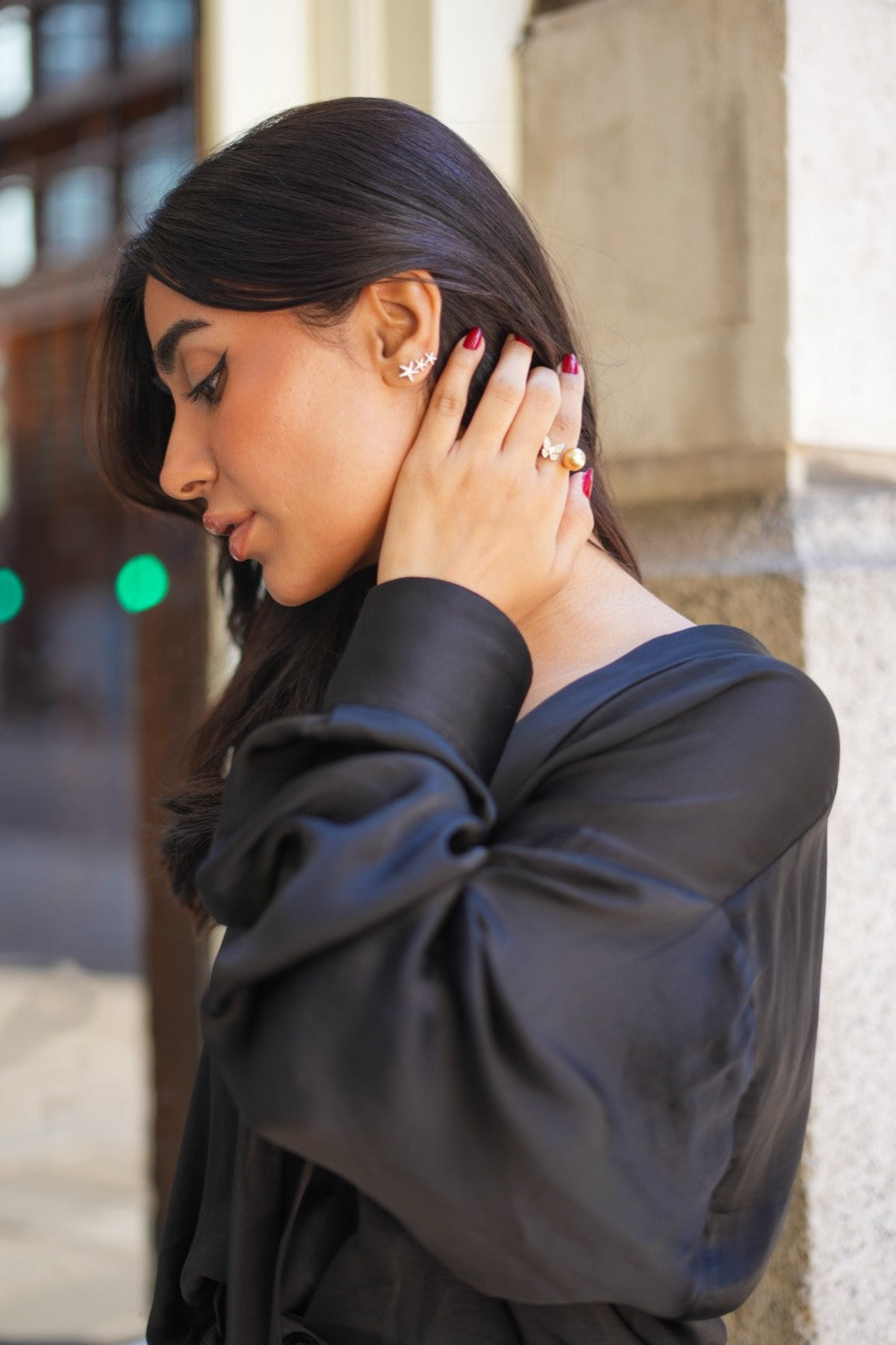 Star climber earrings