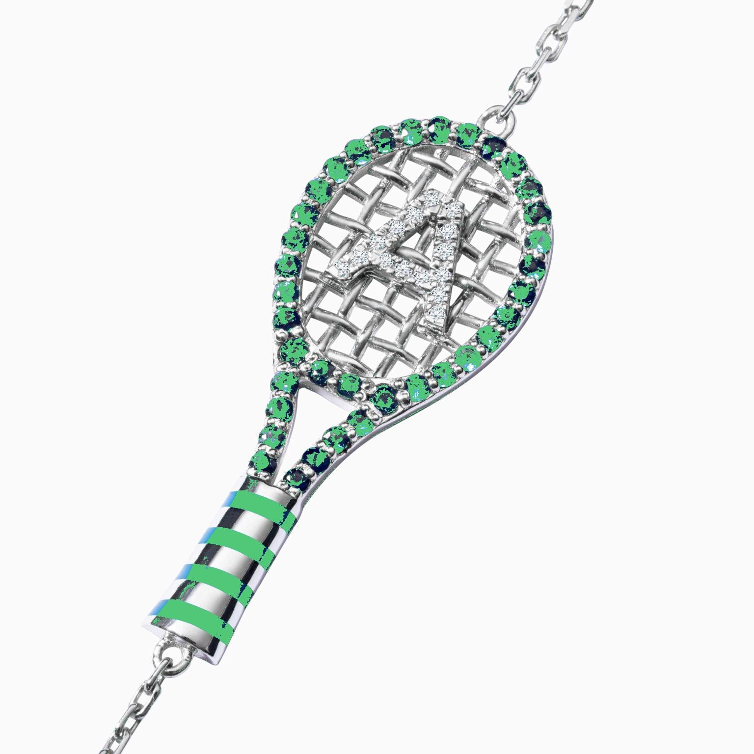 Classic tennis racket bracelet