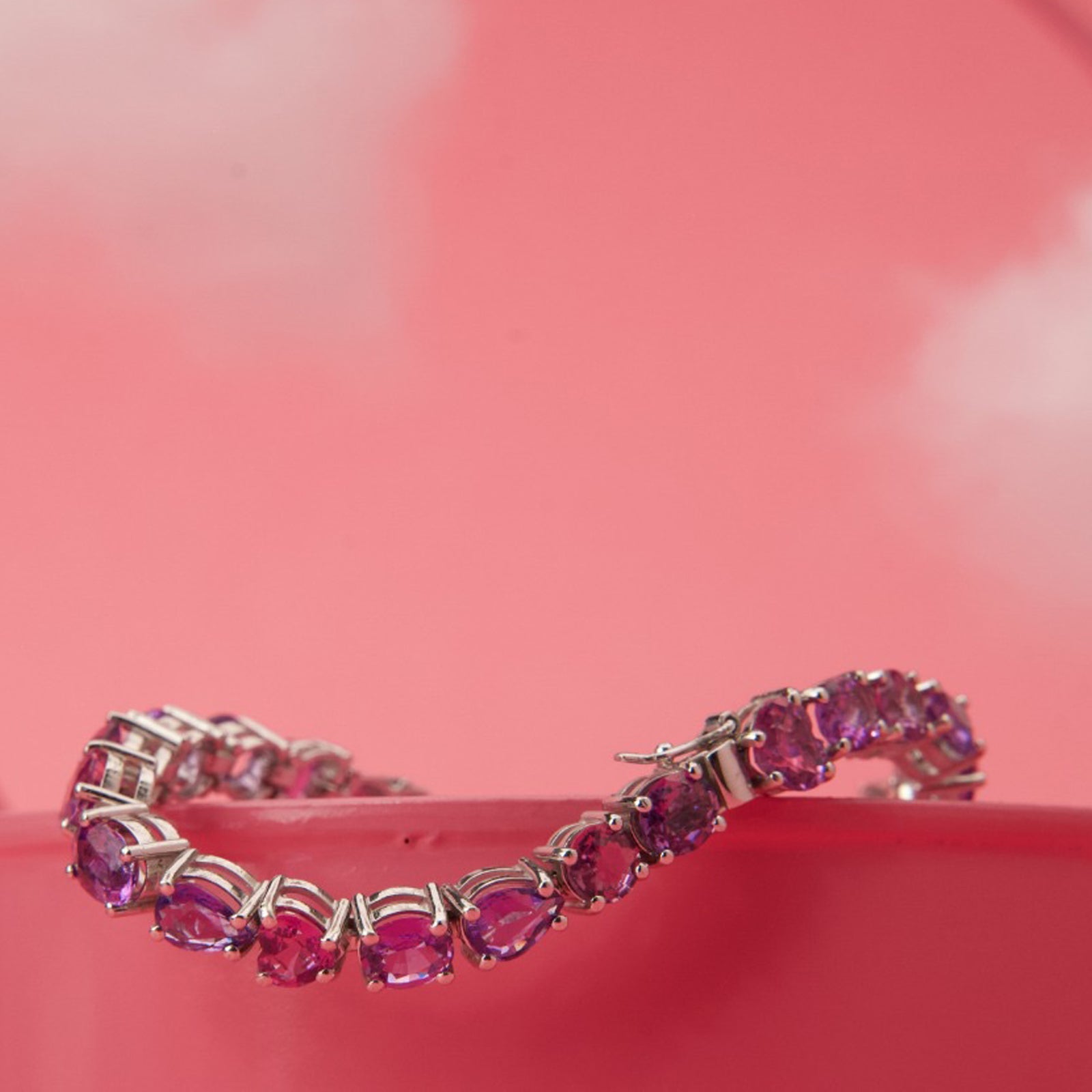 Purple sapphires tennis bracelet