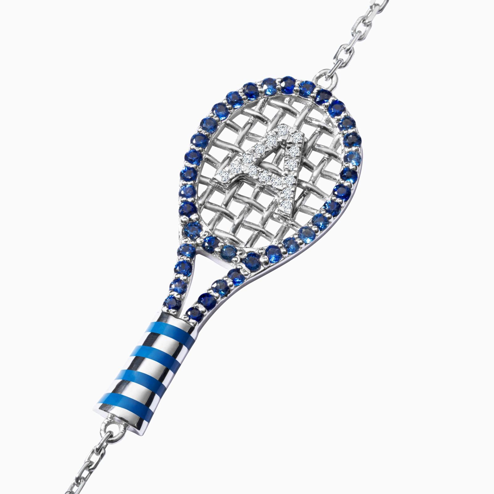 Mini tennis racket bracelet