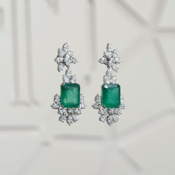 Emerald and Diamond Earrings